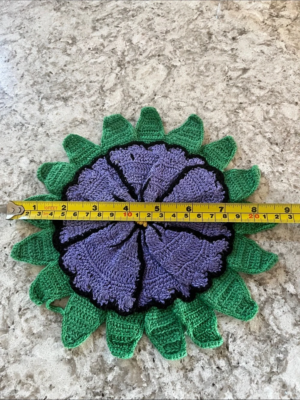 Vintage Handmade Crochet Floral Round potholders -3-